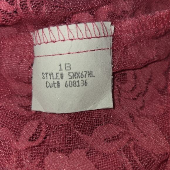 Vintage Venezia Hot Pink Lace Shrug Top Womens 18/20 Ruffles Whimsigoth Boho Y2K - Picture 9 of 16